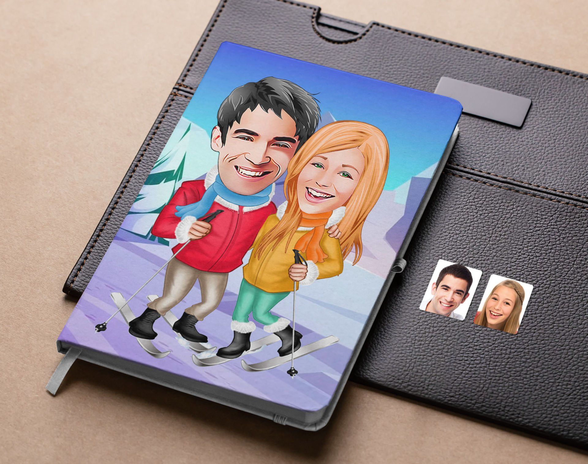 Bk Gift Kişiye Özel Sevgililer Karikatürlü Beyaz Defter-107 , Arkadaşa Hediye , Sevgiliye Hediye