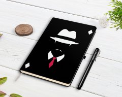 Kişiye Özel Godfather Baba Tasarımlı Siyah Defter ve Kalem Hediye Seti-10