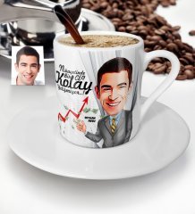 Kişiye Özel Bay CEO Karikatür Türk Kahvesi Fincanı - 1