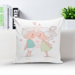Kişiye Özel Beyaz Kare Yastık Kılıfı - 001
