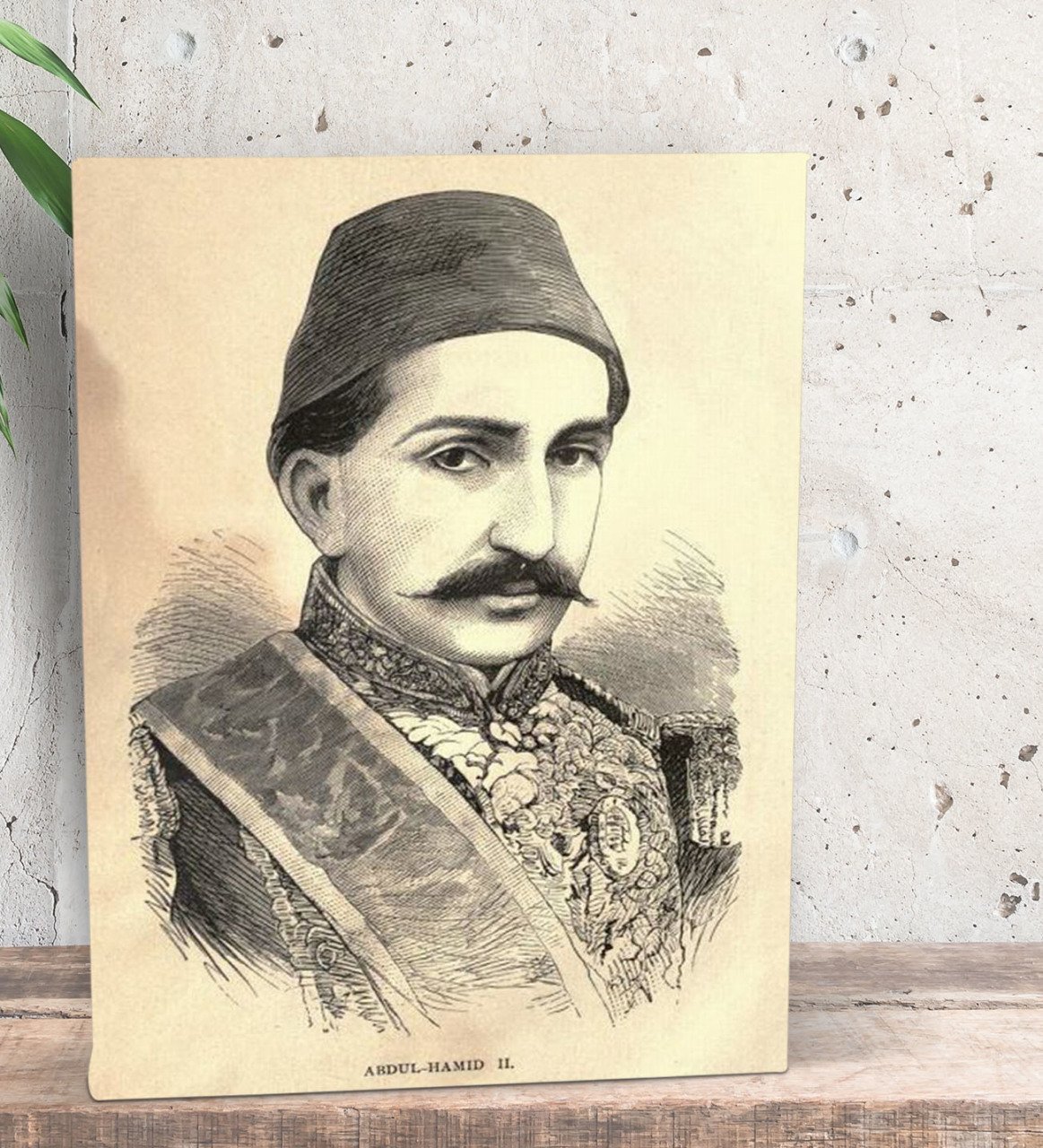 BK Gift Sultan II Abdülhamid Han Tasarımlı Dekoratif Mini Kanvas Tablo 15x20cm-2