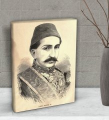 BK Gift Sultan II Abdülhamid Han Tasarımlı Dekoratif Mini Kanvas Tablo 15x20cm-2