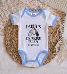 BK Kids Kişiye Özel Mavi Bebek Body Zıbın - Model 26