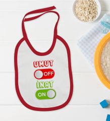 BK Kids Umut Off Tasarımlı Kırmızı Bebek Mama Önlüğü-1