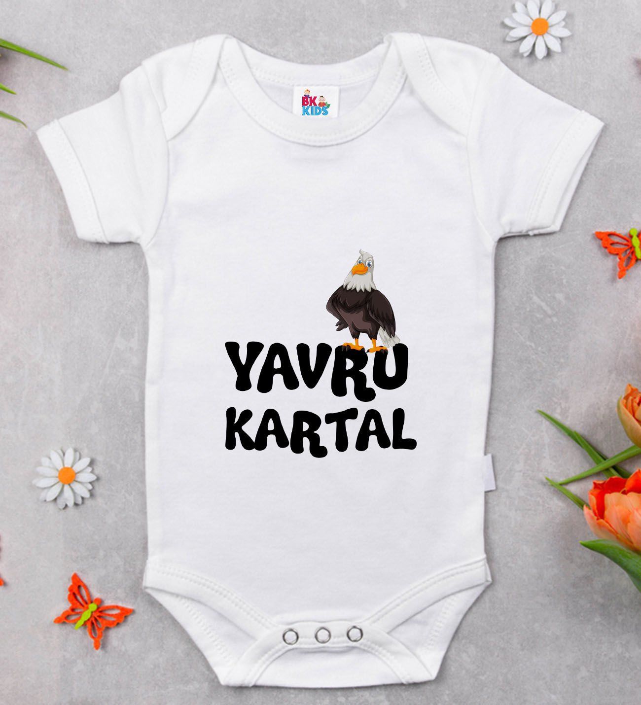 BK Kids Yavru Kartal Tasarımlı Beyaz Bebek Body Zıbın-1