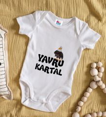 BK Kids Yavru Kartal Tasarımlı Beyaz Bebek Body Zıbın-1