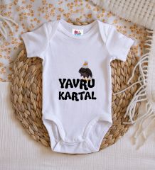 BK Kids Yavru Kartal Tasarımlı Beyaz Bebek Body Zıbın-1