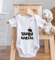 BK Kids Yavru Kartal Tasarımlı Beyaz Bebek Body Zıbın-1