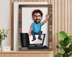 BK Gift Kişiye Özel Bilgisayar Mühendisi Karikatürlü 3D Ahşap Tablo, Sevgiliye Hediye, Arkadaşa Hediye, Yıl Dönümü Hediyesi, Doğum Günü Hediyesi-1