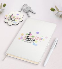 Kişiye Özel Güzel Bankacı Beyaz Defter Kalem ve Anahtarlık Hediye Seti