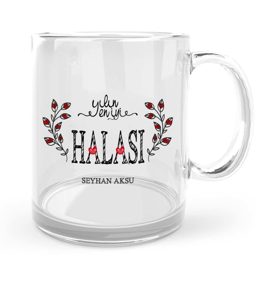 Kişiye Özel Yılın En İyi Halası Cam Kupa Bardak