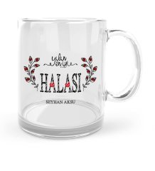 Kişiye Özel Yılın En İyi Halası Cam Kupa Bardak