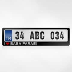 Kişiye Özel I Love Baba Parası Yazılı Plakalık - 1