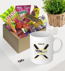 Kişiye Özel Yeni İşinde Başarılar Dilerim Nostaljik Lezzetler ve Kupa Seti-5