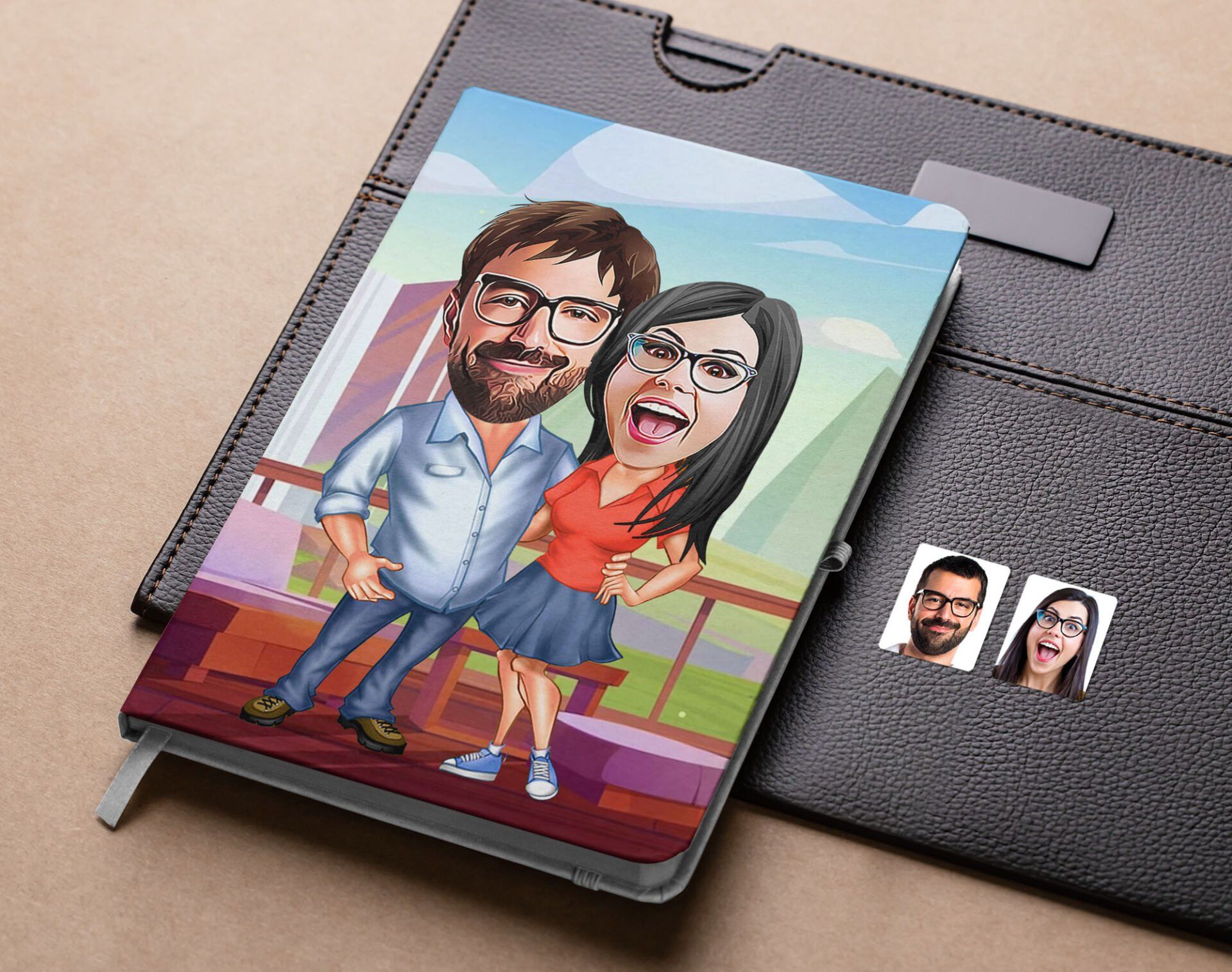 Bk Gift Kişiye Özel Sevgililer Karikatürlü Beyaz Defter-105 , Arkadaşa Hediye , Sevgiliye Hediye