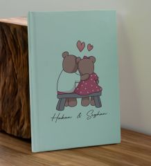 BK Gift Sevgiliye Özel İsimli Su Yeşili Defter ve Yeşil Cam Matara Hediye Seti-3, Sevgiliye Hediye, Sevgililer Günü, Yeni İş Hediyesi
