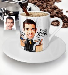 Kişiye Özel Bay Avukat Karikatür Türk Kahvesi Fincanı - 3
