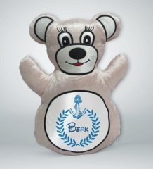 Kişiye Özel İsimli Krem Ayıcık Yastık-2