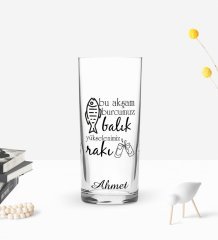 Kişiye Özel Renkli Baskılı Bu Akşam Burcumuz Tasarımlı Rakı Bardağı-1