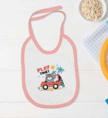 BK Kids Play Time Tasarımlı Pembe Bebek Body Zıbın ve Mama Önlüğü Hediye Seti-1