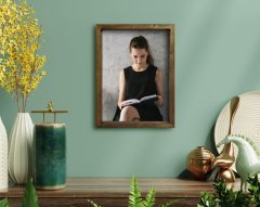 BK Home Fotoğraflı Doğal Masif Ahşap Çerçeveli Tablo 45x65cm-1