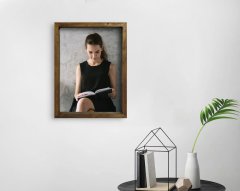 BK Home Fotoğraflı Doğal Masif Ahşap Çerçeveli Tablo 45x65cm-1
