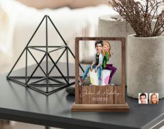 BK Gift Kişiye Özel Sevgililer Karikatürlü Ahşap Standlı Biblo, Sevgililer Günü Hediyesi, Doğum Günü Hediyesi, Yıl Dönümü Hediyesi-13