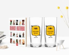 Kişiye Özel Renkli Baskılı En Kötü Günümüz Böyle Olsun Tasarımlı İkili Rakı Bardağı ve Rakı Cep Kitabı Hediye Seti-3