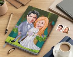Bk Gift Kişiye Özel Sevgililer Karikatürlü Beyaz Defter-104 , Arkadaşa Hediye , Sevgiliye Hediye