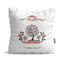 Kişiye Özel Yılın En İyi Matematik Öğretmeni Saten Yastık