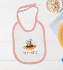 BK Kids My Princess Tasarımlı Pembe Bebek Body Zıbın ve Mama Önlüğü Hediye Seti-1