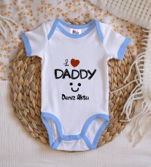 BK Kids Kişiye Özel Mavi Bebek Body Zıbın - Model 24