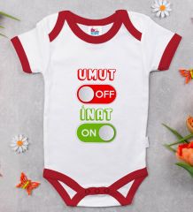 BK Kids Umut Off Tasarımlı Kırmızı Bebek Body Zıbın-1