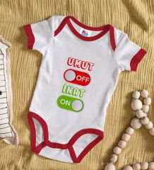 BK Kids Umut Off Tasarımlı Kırmızı Bebek Body Zıbın-1