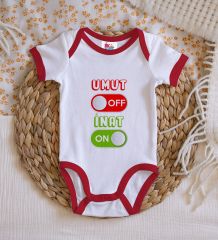 BK Kids Umut Off Tasarımlı Kırmızı Bebek Body Zıbın-1