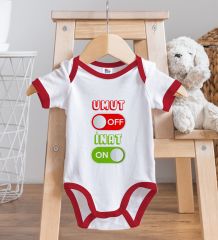 BK Kids Umut Off Tasarımlı Kırmızı Bebek Body Zıbın-1