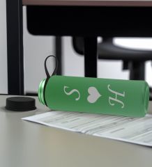 BK Gift Sevgiliye Özel İsimli Su Yeşili Defter ve Yeşil Cam Matara Hediye Seti-1, Sevgiliye Hediye, Sevgililer Günü, Yeni İş Hediyesi