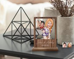 BK Gift Kişiye Özel Sevgililer Karikatürlü Ahşap Standlı Biblo, Sevgililer Günü Hediyesi, Doğum Günü Hediyesi, Yıl Dönümü Hediyesi-12
