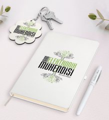 Kişiye Özel Mikroelektronik Mühendisi Beyaz Defter Kalem Ve Anahtarlık Hediye Seti-2