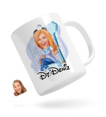 Kişiye Özel Kadın Diş Hekimi Karikatürlü Beyaz Kupa Bardak-2
