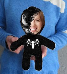 BK Gift Kişiye Özel Fotoğraflı Venom Tasarımlı Bebek Yastık, Arkadaşa Hediye-1