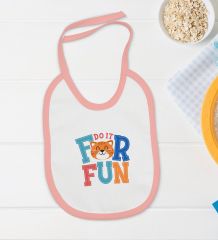 BK Kids For Fun Tasarımlı Pembe Bebek Body Zıbın ve Mama Önlüğü Hediye Seti-1
