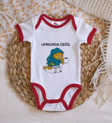 BK Kids Umrumda Değil Tasarımlı Kırmızı Bebek Body Zıbın-1