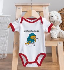 BK Kids Umrumda Değil Tasarımlı Kırmızı Bebek Body Zıbın-1
