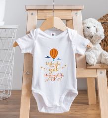 BK Kids Uykuyla Aram Yok Tasarımlı Beyaz Bebek Body Zıbın-1
