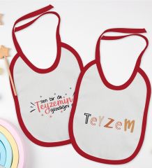BK Kids Teyze Tasarımlı 2’li Kırmızı Mama Önlüğü-3