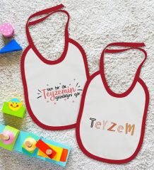 BK Kids Teyze Tasarımlı 2’li Kırmızı Mama Önlüğü-3