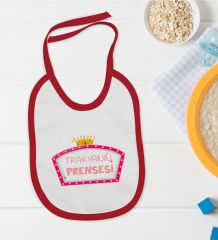 BK Kids Trakyanın Prensesi Tasarımlı Kırmızı Bebek Mama Önlüğü-1