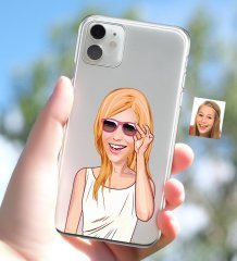 Kişiye Özel Bayan Karikatürlü iPhone 11 İnce Şeffaf Silikon Telefon Kapağı-18