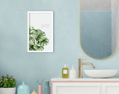 BK Home Banyo Dekoratif Ahşap Beyaz Çerçeveli Tablo-10